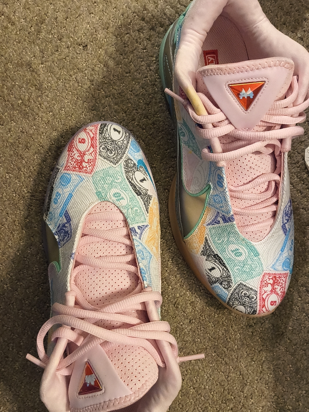 Men's Athletic Sneakers in Pink Multicolor Pattern